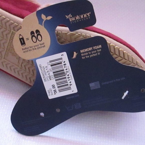 💕 WOMENS ISOTONER CHILI PEPPER CLOSED BACK SLIPPERS SIZE M 💕 - Picture 10 of 12